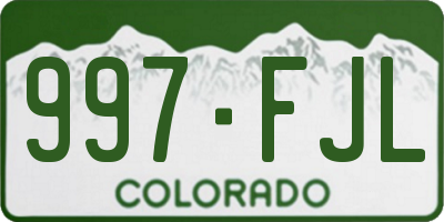 CO license plate 997FJL