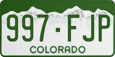 CO license plate 997FJP
