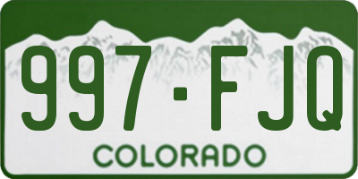 CO license plate 997FJQ