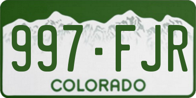 CO license plate 997FJR