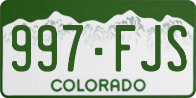 CO license plate 997FJS