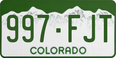 CO license plate 997FJT