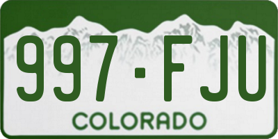 CO license plate 997FJU