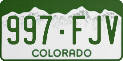 CO license plate 997FJV