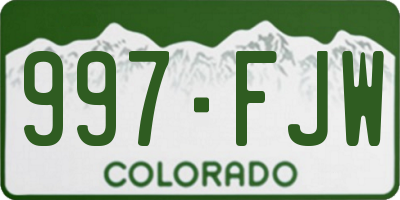 CO license plate 997FJW