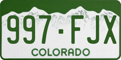 CO license plate 997FJX