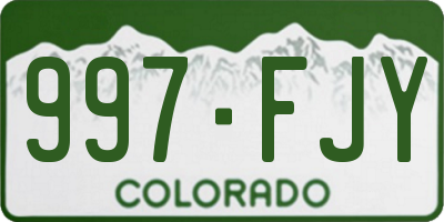 CO license plate 997FJY