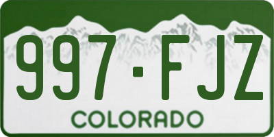 CO license plate 997FJZ