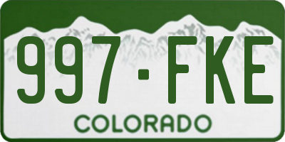 CO license plate 997FKE
