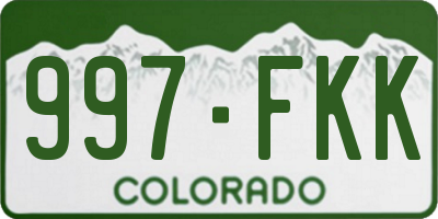 CO license plate 997FKK