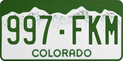CO license plate 997FKM