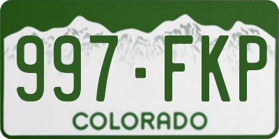 CO license plate 997FKP