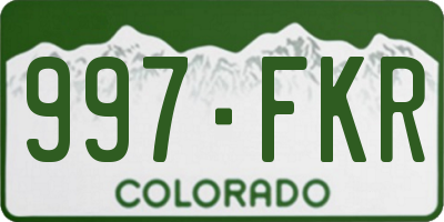 CO license plate 997FKR