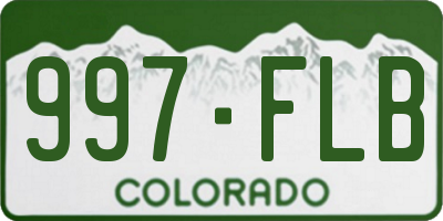CO license plate 997FLB