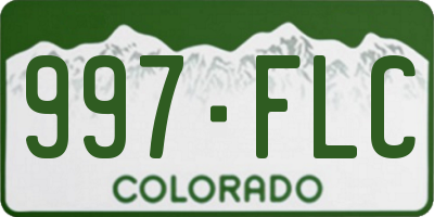 CO license plate 997FLC