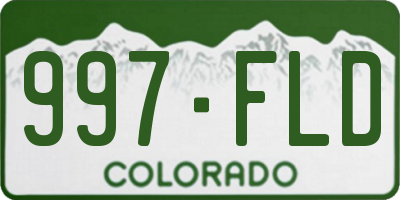 CO license plate 997FLD