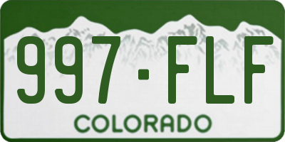 CO license plate 997FLF