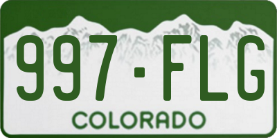 CO license plate 997FLG
