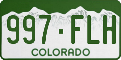 CO license plate 997FLH