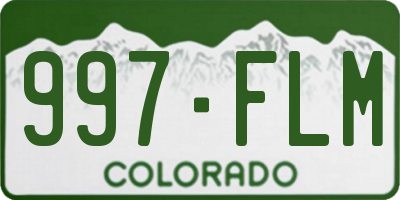 CO license plate 997FLM