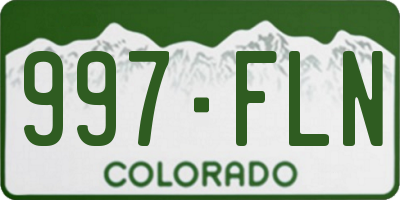 CO license plate 997FLN
