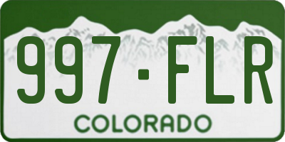 CO license plate 997FLR