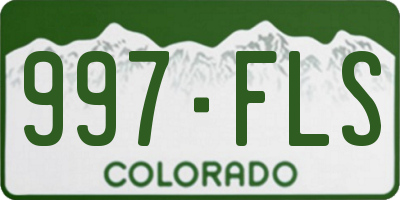 CO license plate 997FLS