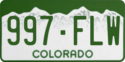 CO license plate 997FLW