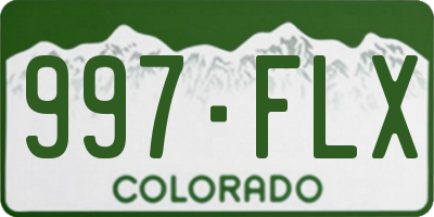 CO license plate 997FLX