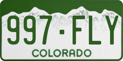 CO license plate 997FLY
