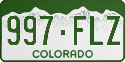 CO license plate 997FLZ