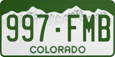 CO license plate 997FMB