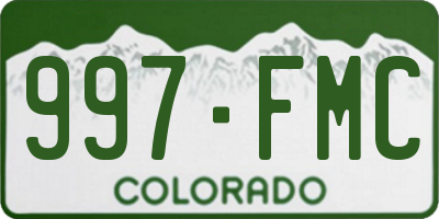 CO license plate 997FMC