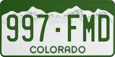 CO license plate 997FMD