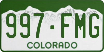 CO license plate 997FMG