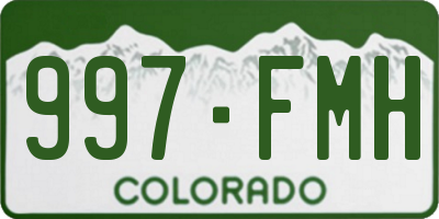 CO license plate 997FMH