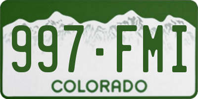 CO license plate 997FMI