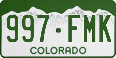 CO license plate 997FMK