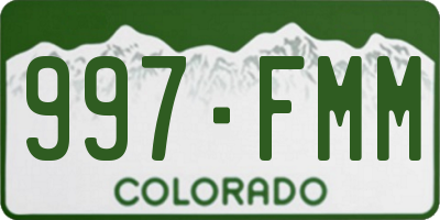 CO license plate 997FMM