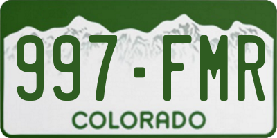 CO license plate 997FMR