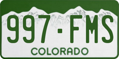 CO license plate 997FMS