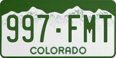 CO license plate 997FMT