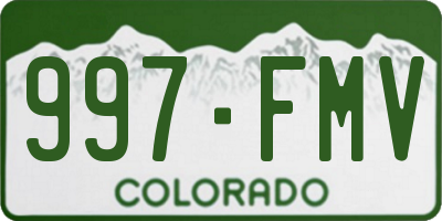CO license plate 997FMV