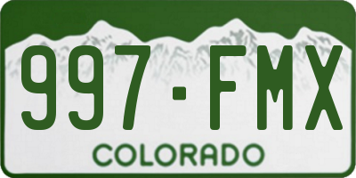 CO license plate 997FMX