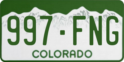 CO license plate 997FNG