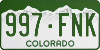 CO license plate 997FNK