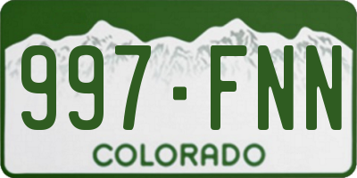 CO license plate 997FNN