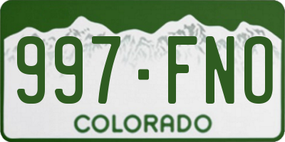 CO license plate 997FNO