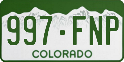 CO license plate 997FNP