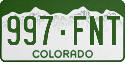 CO license plate 997FNT